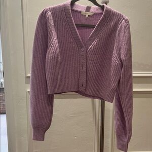 LoveShackFancy Lavender Knit Cardigan
